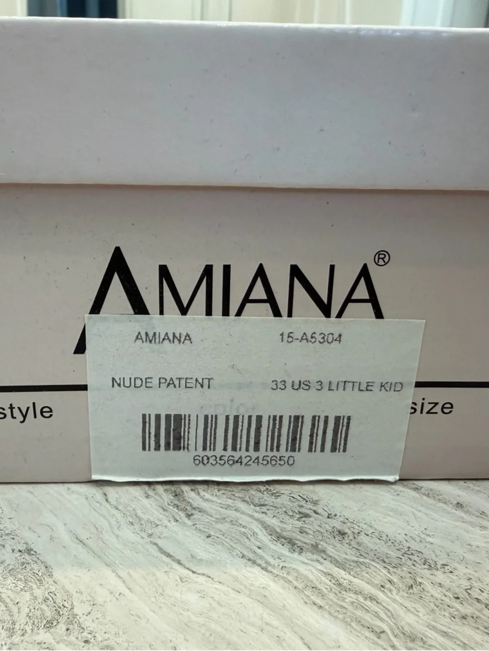 Girls Amiana Nude Patent Little Kid Shoe Heels Size 33